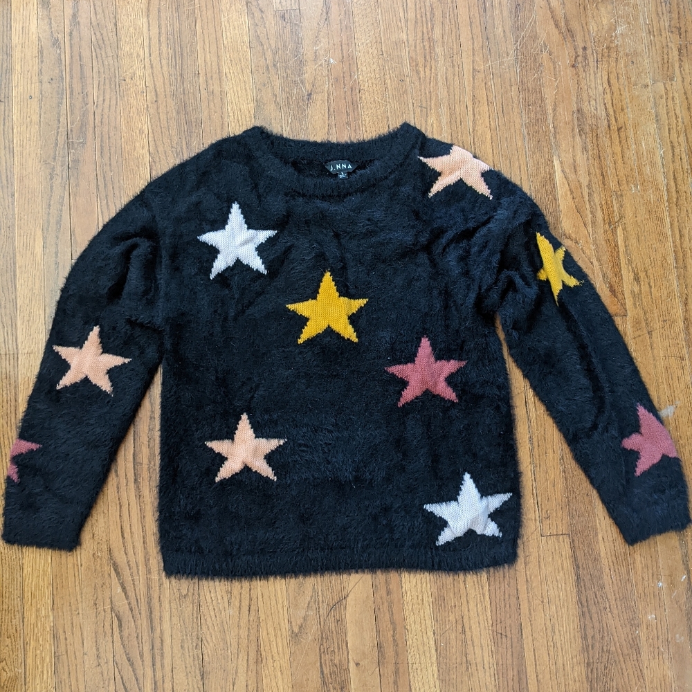 J. NNA Sweater Black with Stars Size S